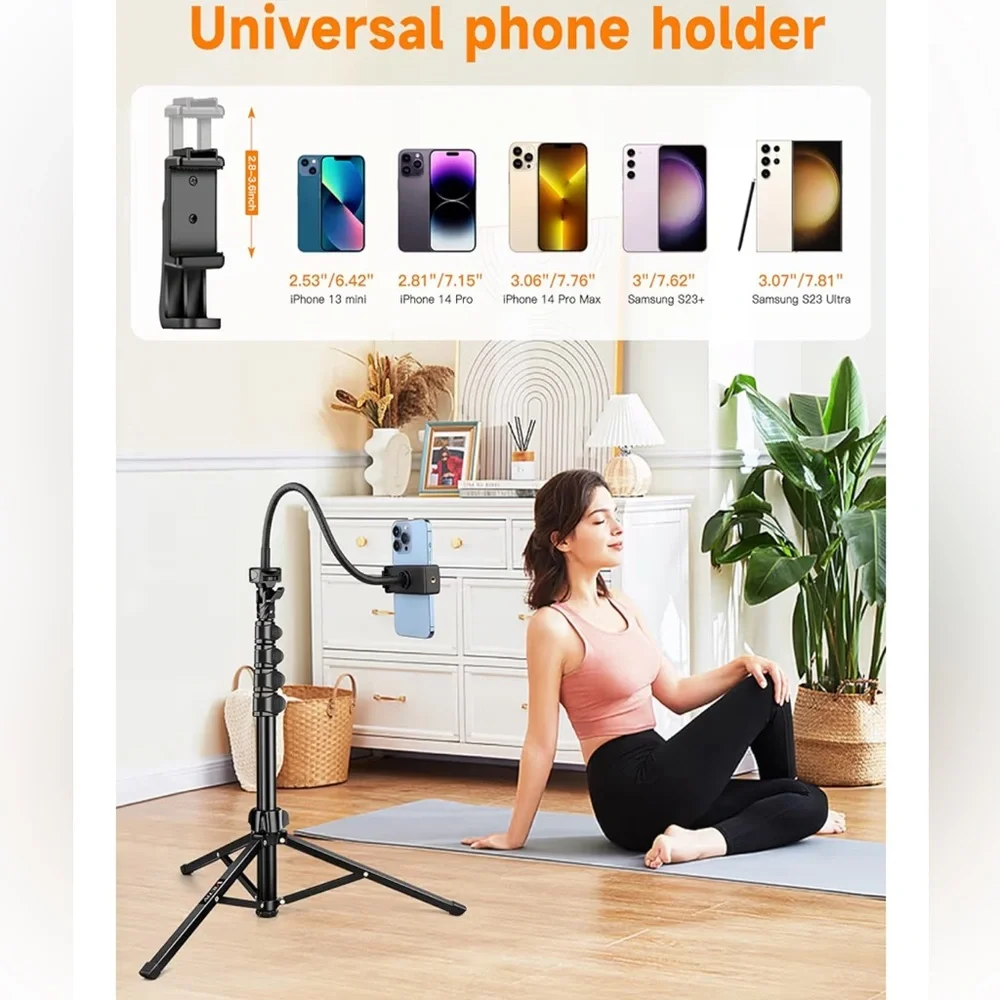 Adjustable Black Phone Holder with Remote